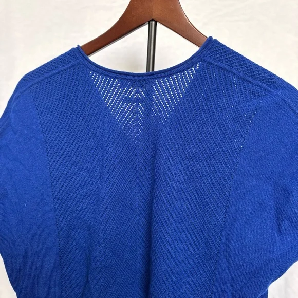 Vince Royal Blue Mesh Cashmere Sweater V-Neck Top XXS - Picture 6 of 6